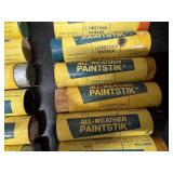 All Weather Paint Stick Livestock Markers, Prism Color, Decocolor Pain Pens, Painters Markers and Box of New and Used Pens and Markers