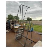 Seven Step Cotterman Rolling Ladder.  28" Wide by 48" Deep x 70" Tall (8