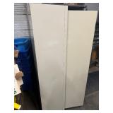 Two Door Metal Cabinet. 36" x 18" x 78". Five Shelves. In Very Good Condition.