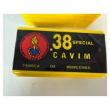 .38 Special Cavim Fabrica Ammunition.  Two Boxes. 50 Rounds per Box