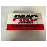 45 Auto FMJ PMC Ammunition. Two Boxes. 50 per Box