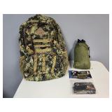 Gently Used Backpack 13" x 20" x 6" (expandable), Tree Hammock in Carrying Case, Contain Sent Control Head Cover