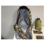 Gently Used Backpack 13" x 20" x 6" (expandable), Tree Hammock in Carrying Case, Contain Sent Control Head Cover