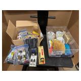 Two Boxes of Art Supplies - Paints, Colored Pencils, Calligraphy Pens and Ink, Painter