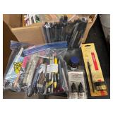 Two Boxes of Art Supplies - Paints, Colored Pencils, Calligraphy Pens and Ink, Painter