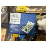 Two Boxes of Art Supplies - Paints, Colored Pencils, Calligraphy Pens and Ink, Painter