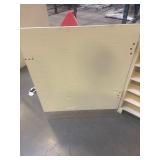 2 Large Wooden Storage Boxes with Locking Feature.  31"W x 41 3/4"D x 38 1/2"H and 31"W x 41 3/4"D x 37 1/2"H