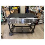 Aussie 6 Burner Gas Grill with Customized Stainless Steel Cover and Three Serving/Prep Pieces