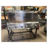Aussie 6 Burner Gas Grill with Customized Stainless Steel Cover and Three Serving/Prep Pieces