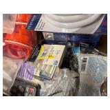 Mega Lot of Electronics, Plumbing Repair Pieces, Misc Hardware, Bike Stand, Chicken Feeding Apparatus, Plus More, most in Original Packaging