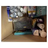 Large Lot of Personal Care, Decor, Books-Fifty Shades of Gray Book Set, Soap, Face Oil, Scented Room Sprays, Hand Sanitizer, Face Shields, New Leather Gloves, Glass Golf Bookends and More