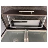 Storage Unit with Lockable Upper Section and Lower File Cabinet and Bookshelf