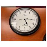 Five Battery Operated Clocks (Two are 12" Diameter, Two are 14" Diameter, One is 14.5" Diameter)