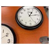 Five Battery Operated Clocks (Two are 12" Diameter, Two are 14" Diameter, One is 14.5" Diameter)