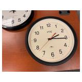 Five Battery Operated Clocks (Two are 12" Diameter, Two are 14" Diameter, One is 14.5" Diameter)