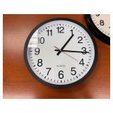 Five Battery Operated Clocks (Two are 12" Diameter, Two are 14" Diameter, One is 14.5" Diameter)