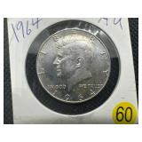 1964 90% Silver BU Kennedy Half Dollar --  Great Mint Luster!
