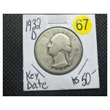 Key Date 1932-D Silver Washington Quarter - Key to Washington Quarter Set! - PCGS Price for a G-4 is $80.00