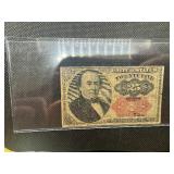 Rare 1874 Twenty Five Cent Fractional Currency in Good Condition