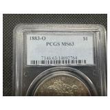1883-O Morgan Silver Dollar PCGS MS63