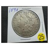 1891 Morgan Silver Dollar
