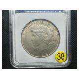 1922 Peace Silver Dollar IGS AU55