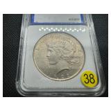 1922 Peace Silver Dollar IGS AU55