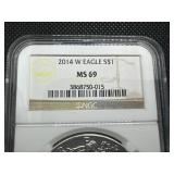 2014 1 Oz. Silver American Eagle NGC MS69