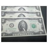 5 Sequential $2 Bills