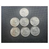 7 Susan B Anthony $1 coins 1 holed