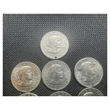 7 Susan B Anthony $1 coins 1 holed