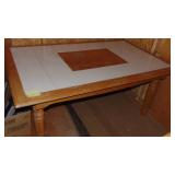 Table with Tile Inserts, Missing the Corner Wood Pieces, 29 x 61 x 38