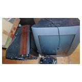 Vintage Radio Cabinet Asis, HP Printer, RCA and GE TV