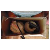 2- Lawn Sprayers, Trash Can, Roll of Padding, Golf Clubs with Ram Bag