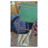 Lawn Chairs and Small Plastic Table with 2 Sets of Legs