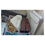 Box of Sewing Material, Roll of Foam, Yarn, Storage and Tablecloths