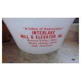 Adverting Pieces, Bowl, Cups, Creamer, Pink Depression Butter Dish (Inside on the Inside)