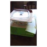 New Pyrex Clear Bowls and New Corning Ware Saucepan in Box
