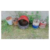 Vintage Cans and Metal Barrel Tote