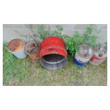 Vintage Cans and Metal Barrel Tote