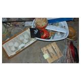 Garden Items, California Pottery Piece and Window Fan