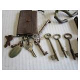 Vintage skeleton keys, hat/coat hoo...