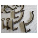 Vintage skeleton keys, hat/coat hoo...
