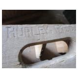 Bottle flat, wooden box...