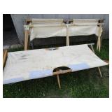 Camp cots, three folding...