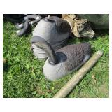 Geese decoys, 23 with 22 heads...