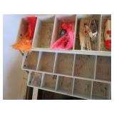 Tackle box & tackle, wooden 8-1/2",...