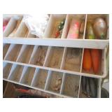 Tackle box & tackle, wooden 8-1/2",...