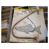 Tackle box & tackle, wooden 8-1/2",...