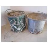 Two vintage minnow buckets...